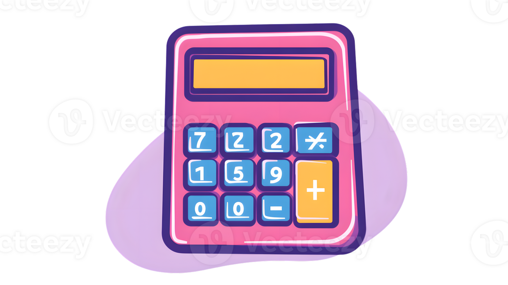 A colorful calculator with vibrant buttons perfect for educational and financial themes png