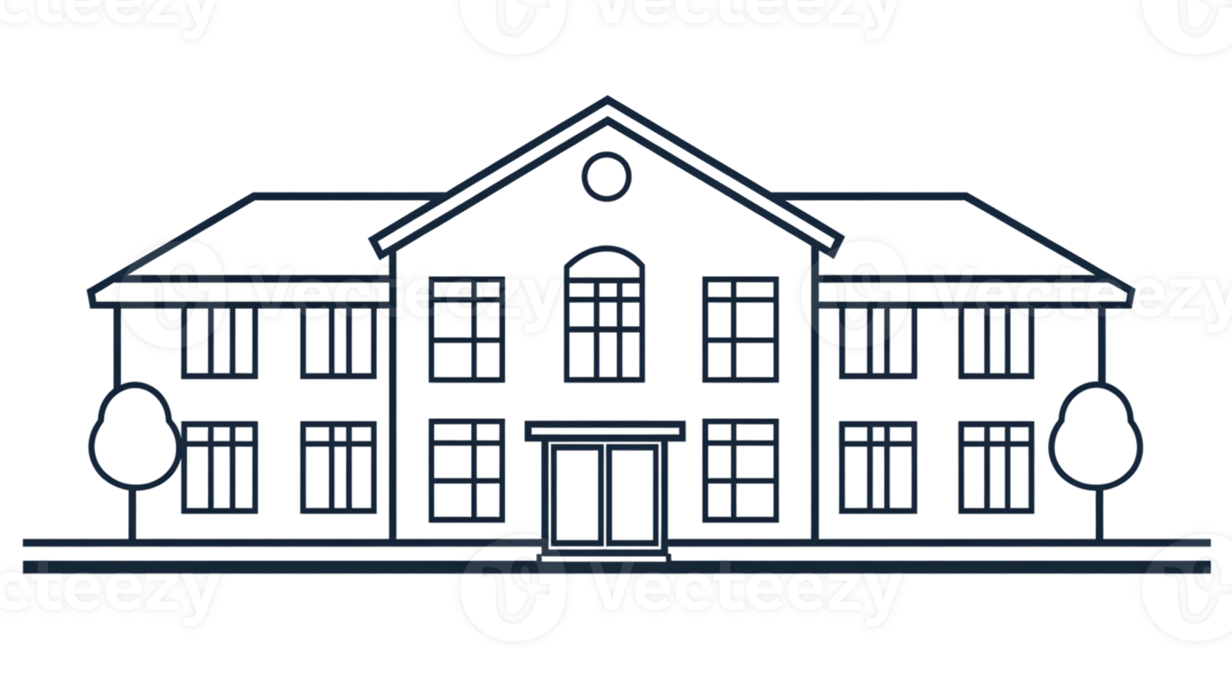 A cozy twostory home with symmetrical design featuring multiple windows and a central door i png