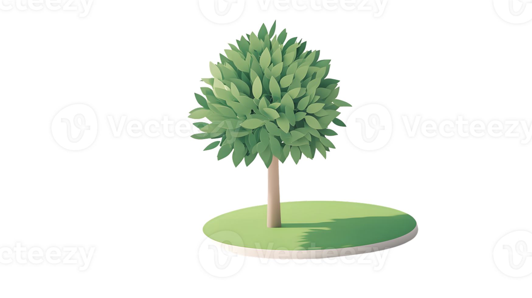 A lush green tree standing on a grassy patch ideal for nature and environmental themes perfec png