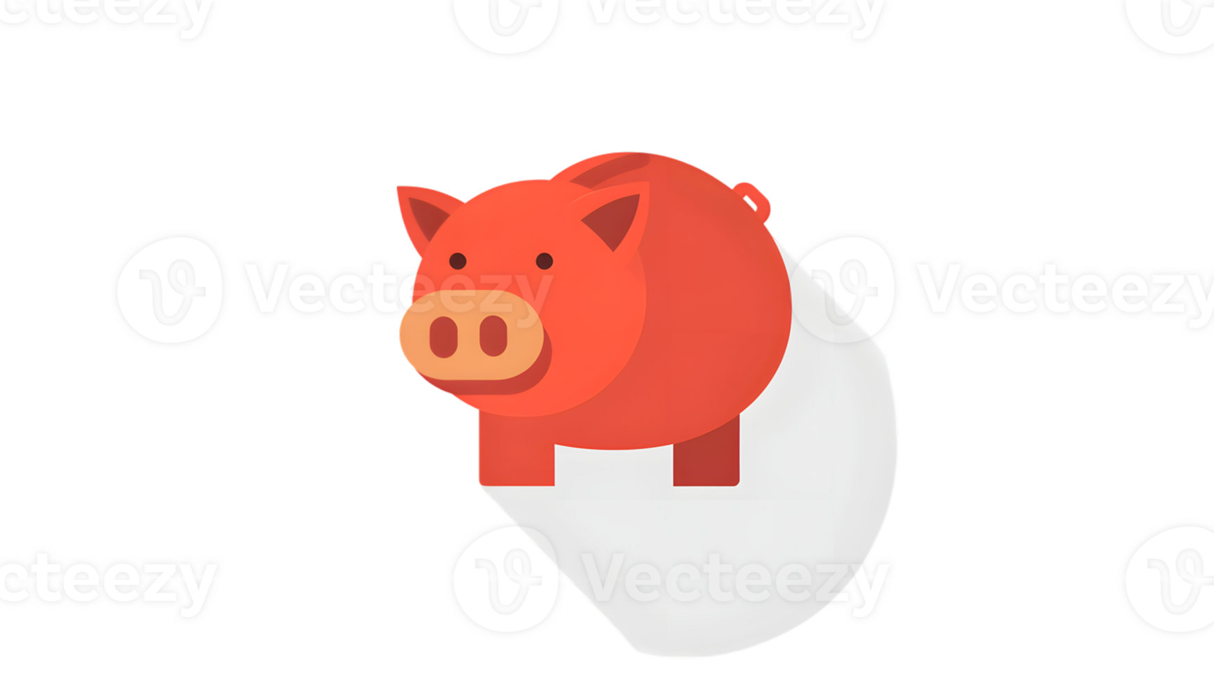 A vibrant red piggy bank standing on a white platform symbolizing savings and financial growth png