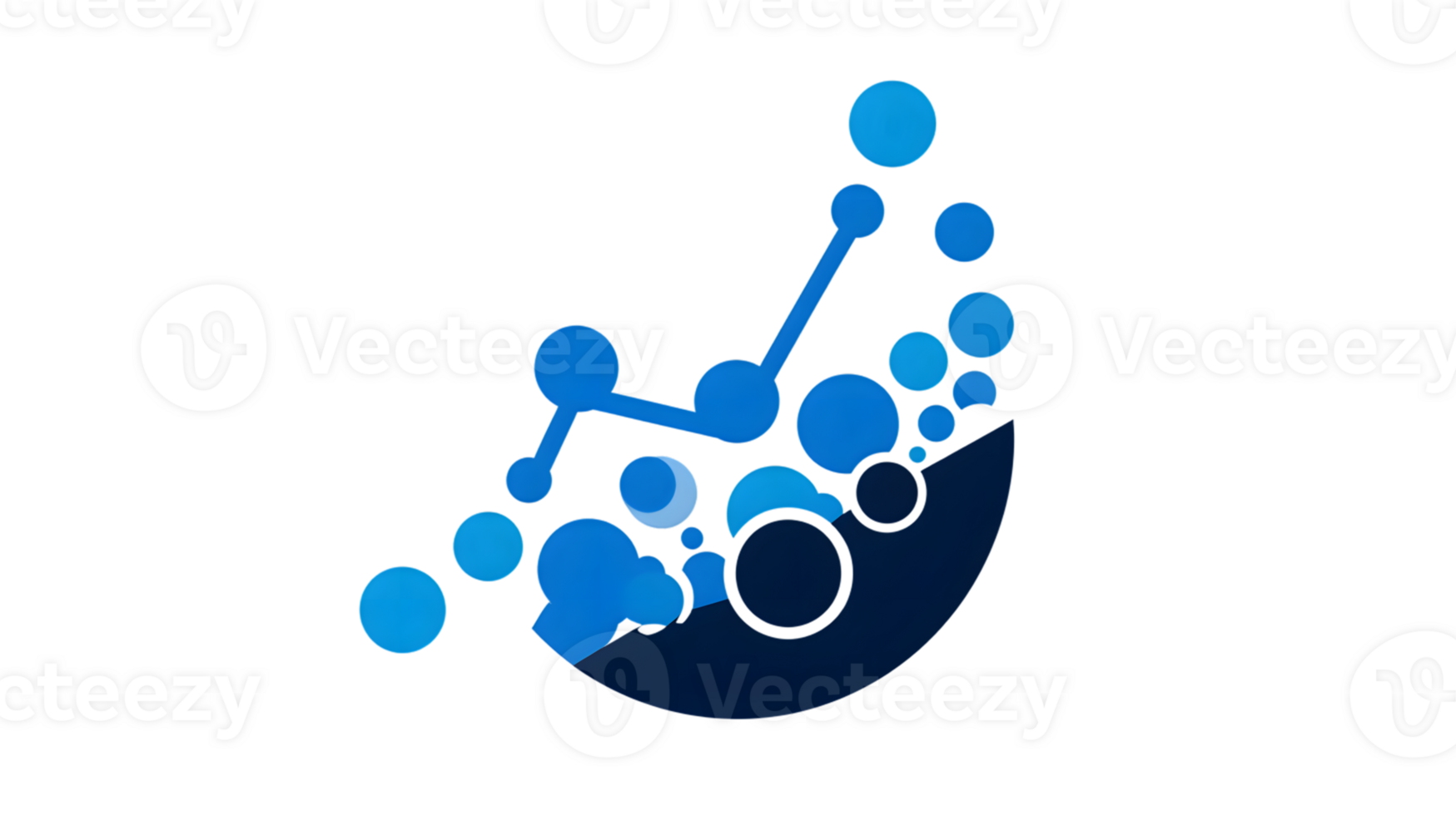 Abstract Blue Bubbles Network Growth Chart Design png