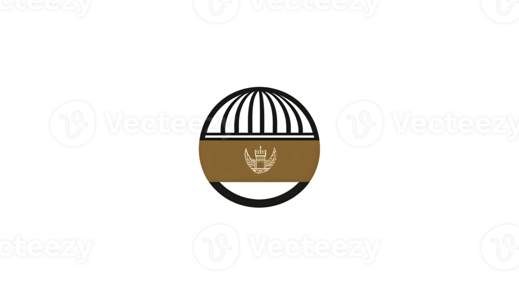 Abstract Emblem with Golden and Black Elements Featuring a Dome Structure png