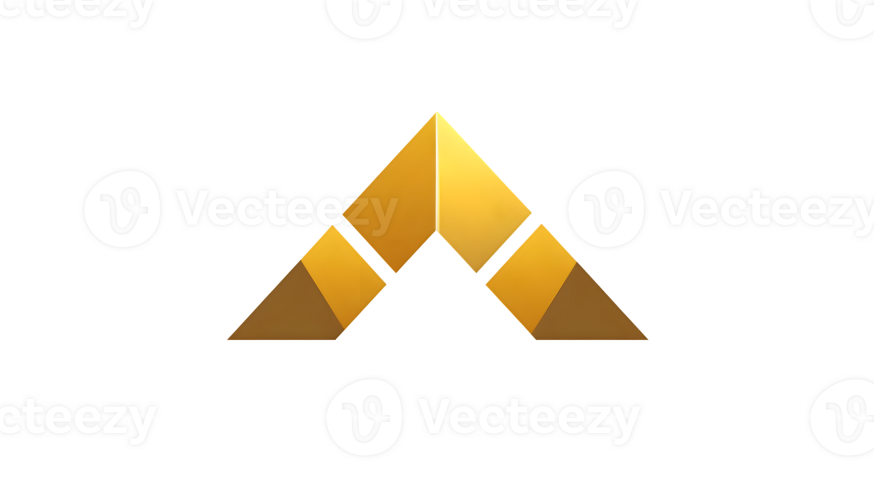Abstract Geometric Design with Golden Triangles on Black Background png