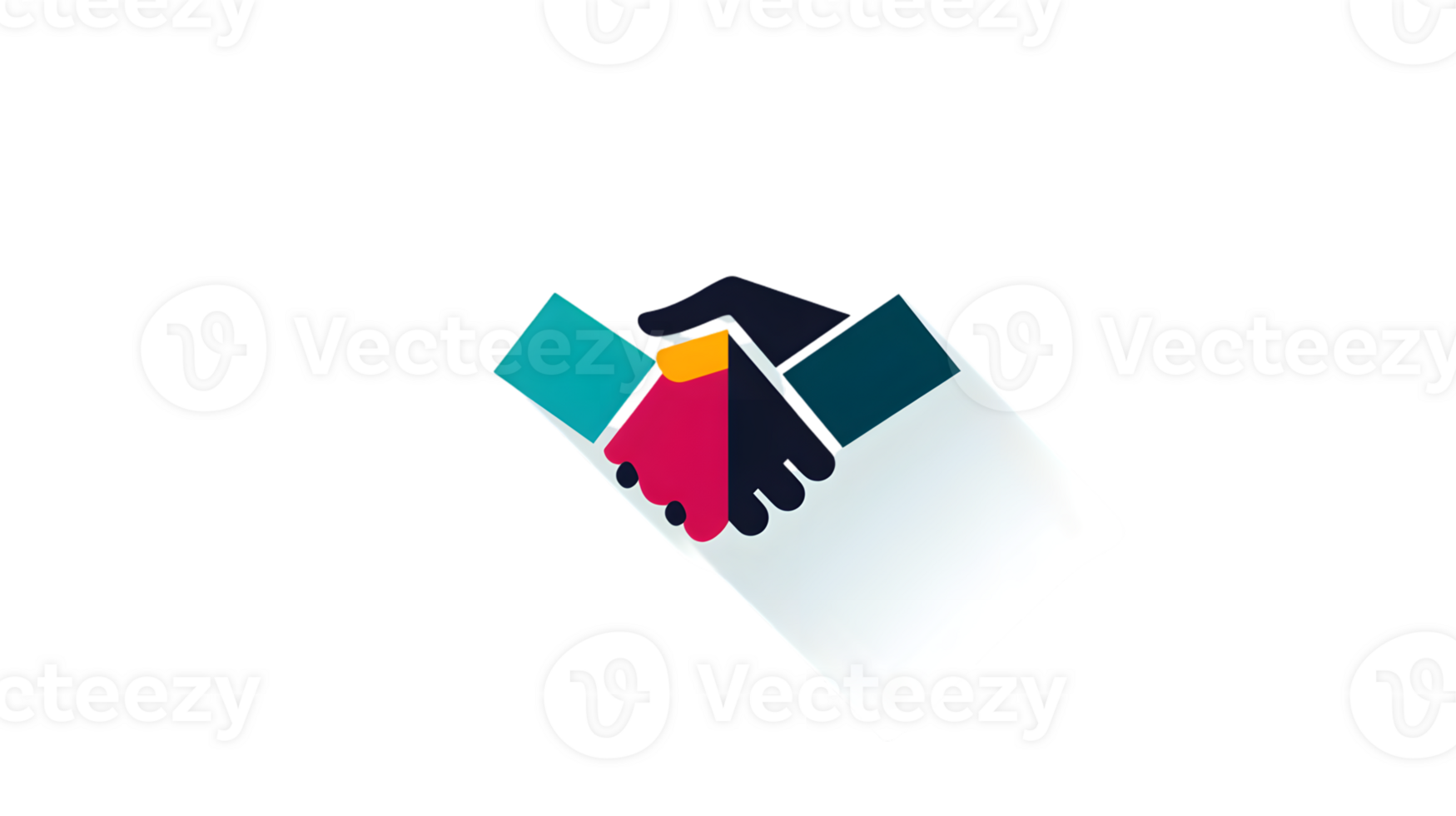 Abstract Handshake Illustration Vibrant Colors and Modern Design for Business Collaboration Co png