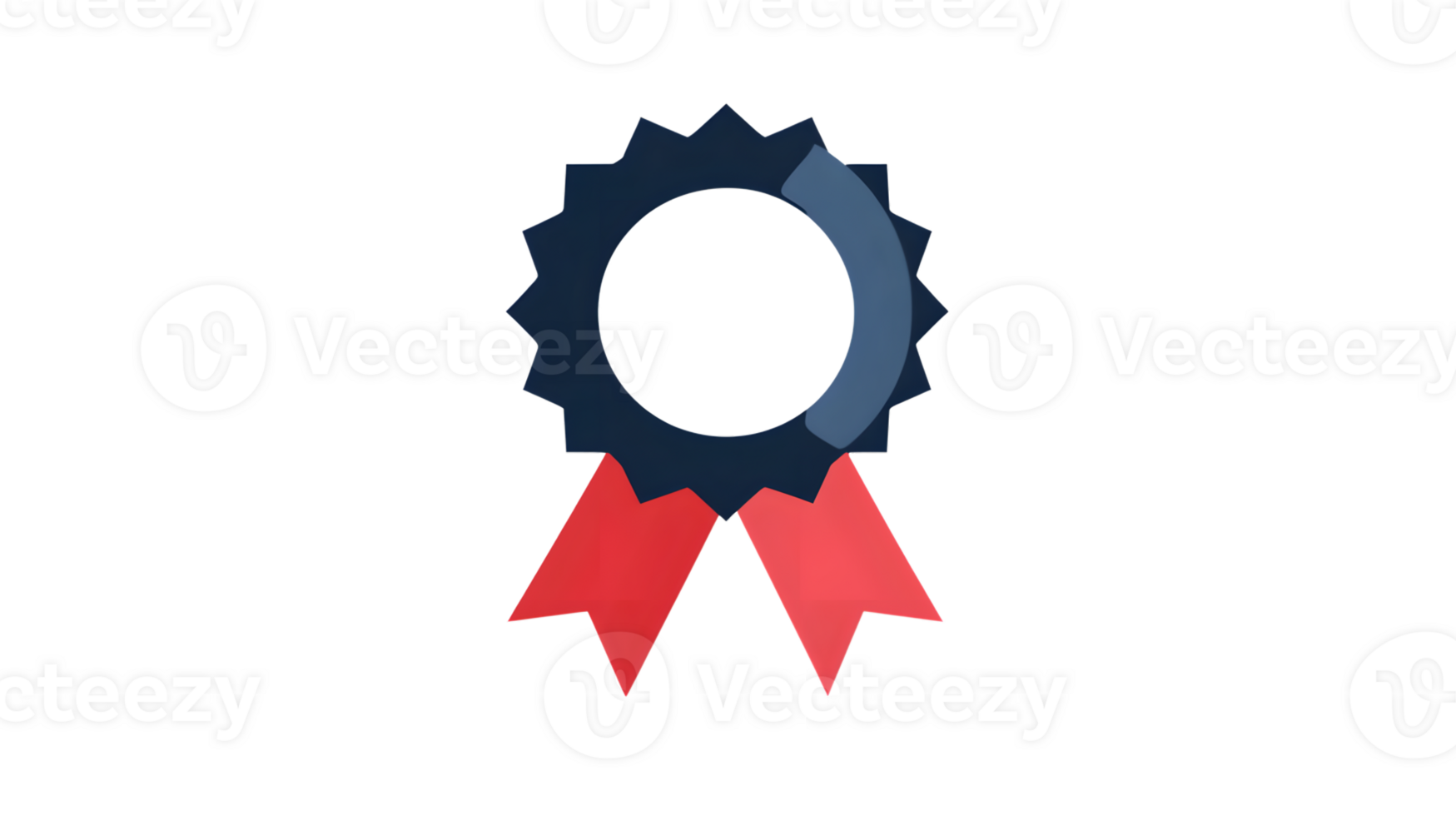 Achievement Badge with Blue and Red Ribbon Award Icon Recognition Symbol Honor Emblem Succe png