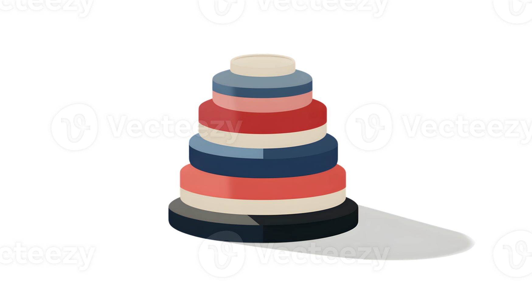 Abstract Stacked Rings in Vibrant Colors Modern Design for Creative Projects and Decorative El png