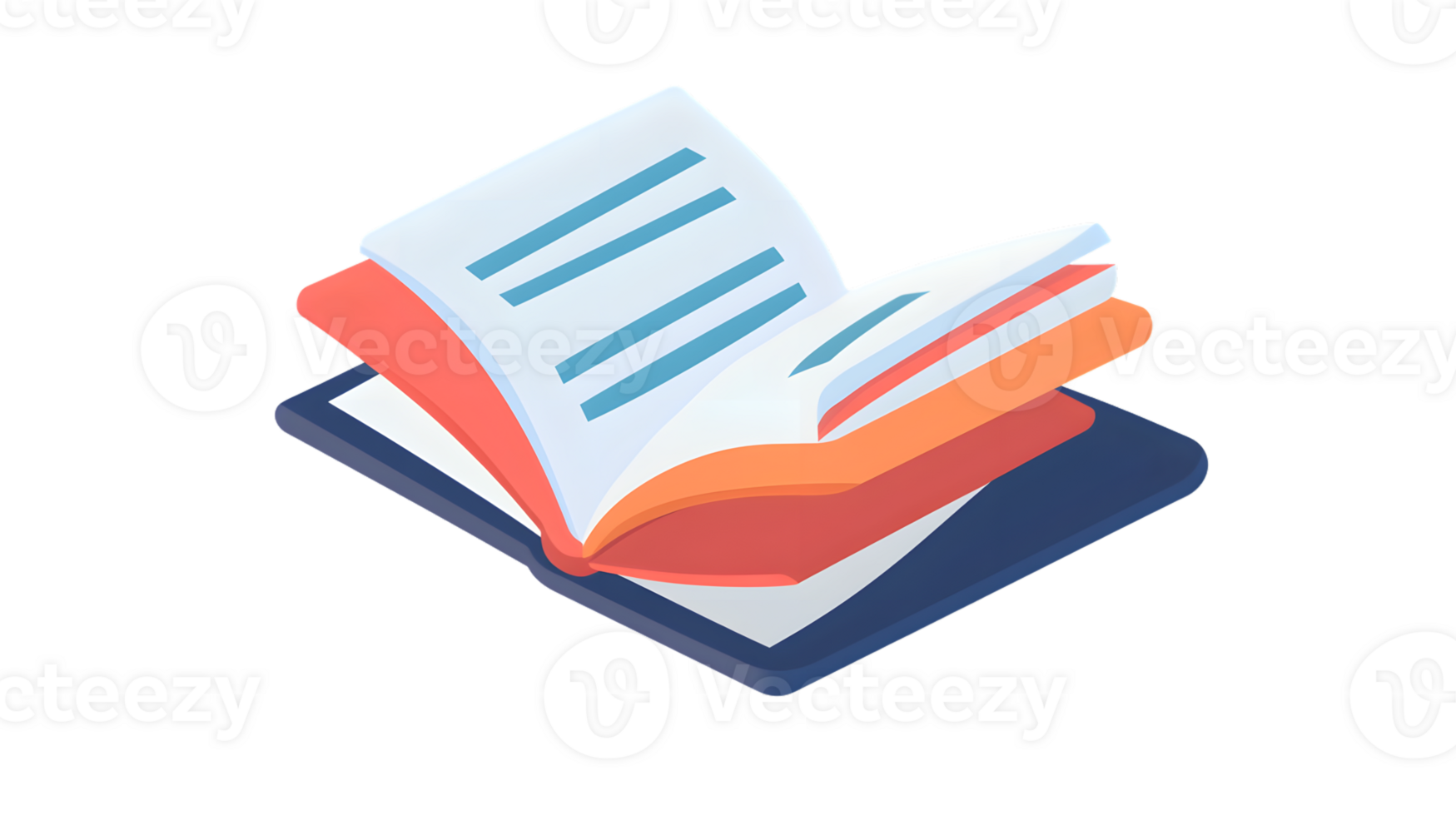 An Open Book with Colorful Pages and Text Lines Ideal for Education Learning and Knowledge C png