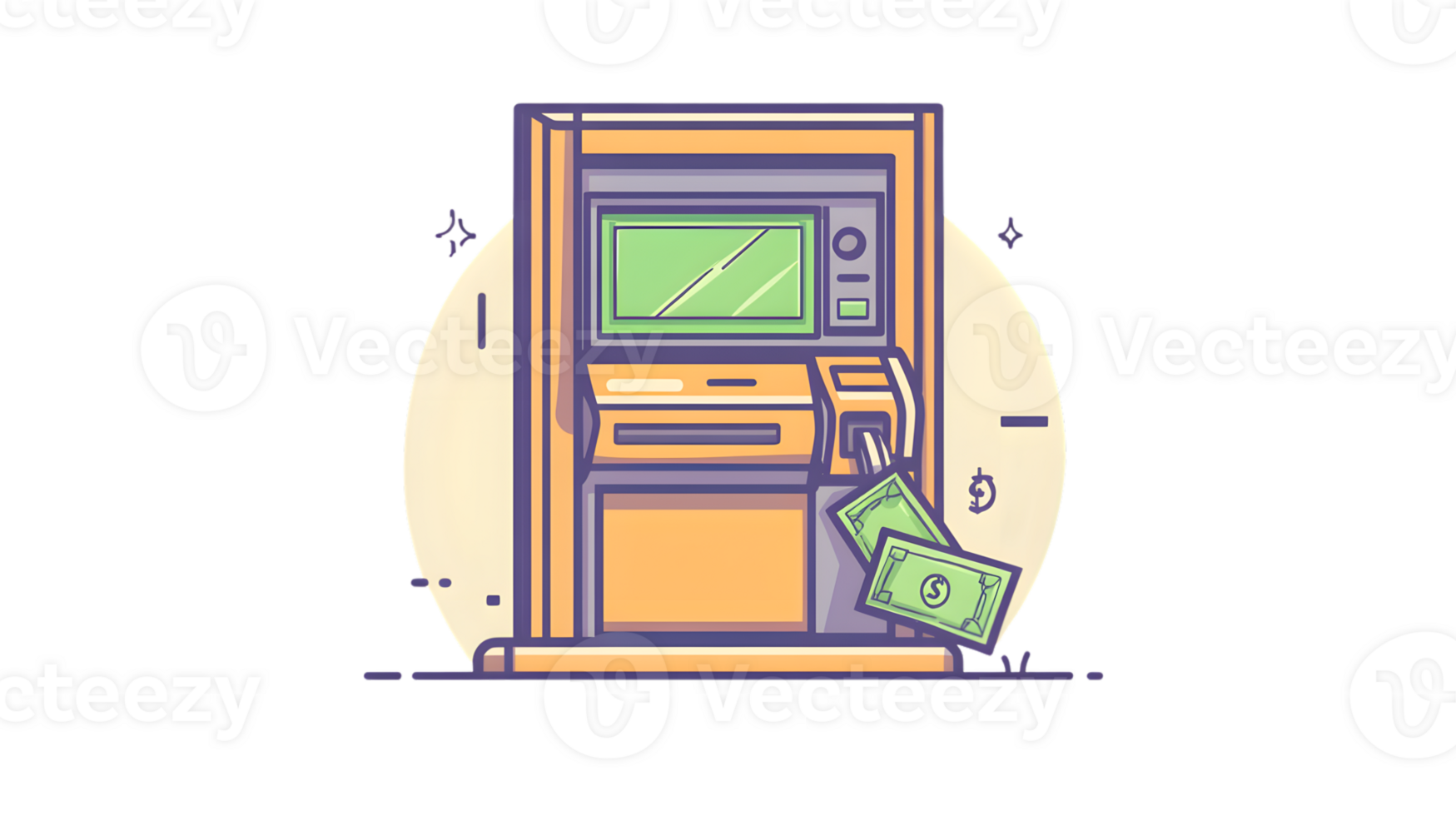 Automated Teller Machine Dispensing Cash A Modern Banking Solution for Financial Transactions png