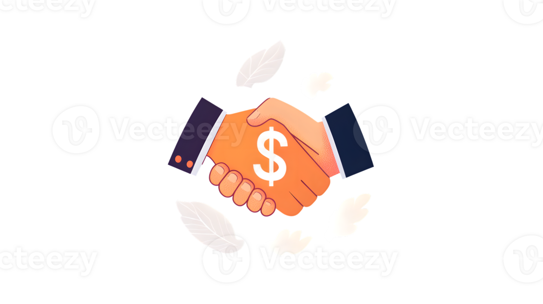 Business handshake with dollar symbol financial agreement partnership deal money exchange e png