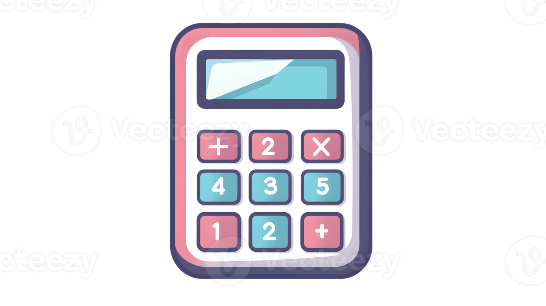 Calculator with Colorful Buttons and Display for Mathematical Operations png