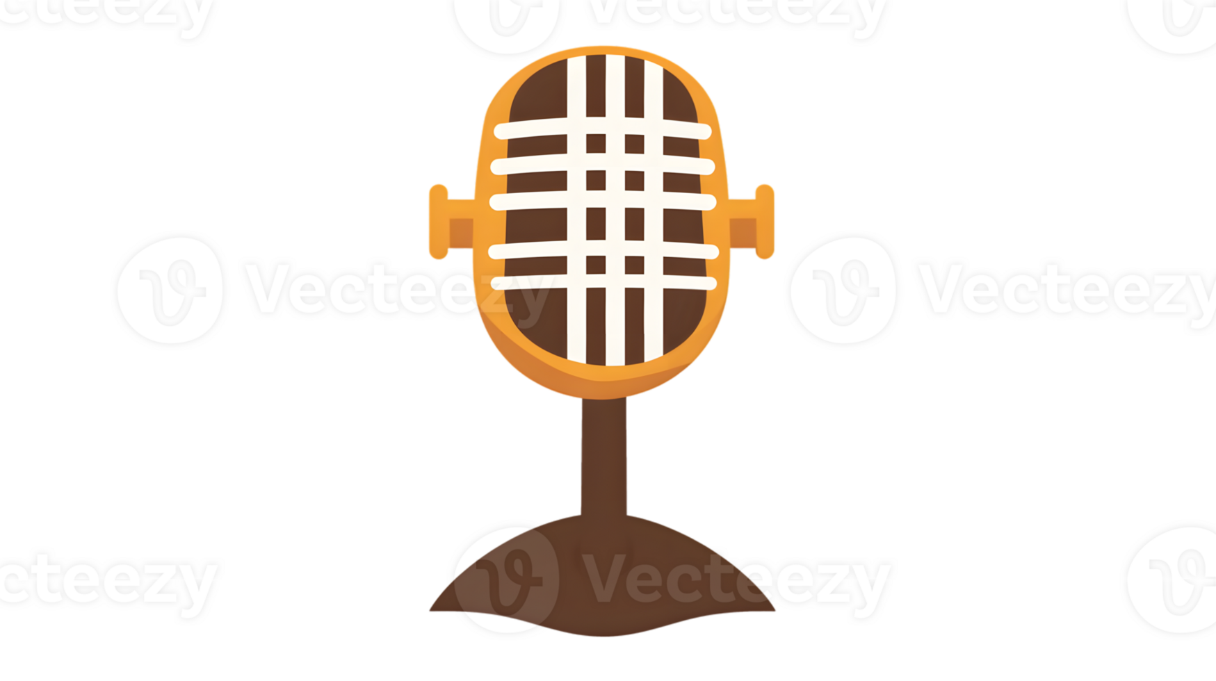Classic Microphone Design with Retro Style for Broadcasting and Recording png