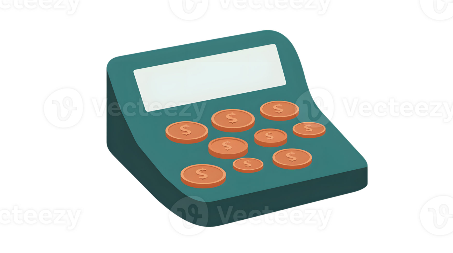 Calculator with Dollar Coins Financial Planning and Budgeting Tool png