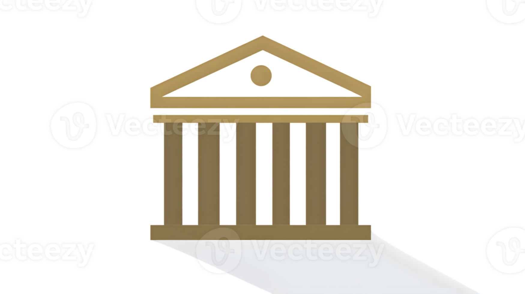 Classical Architecture Icon Golden Structure with Pillars and Triangular Roof for Design Busi png