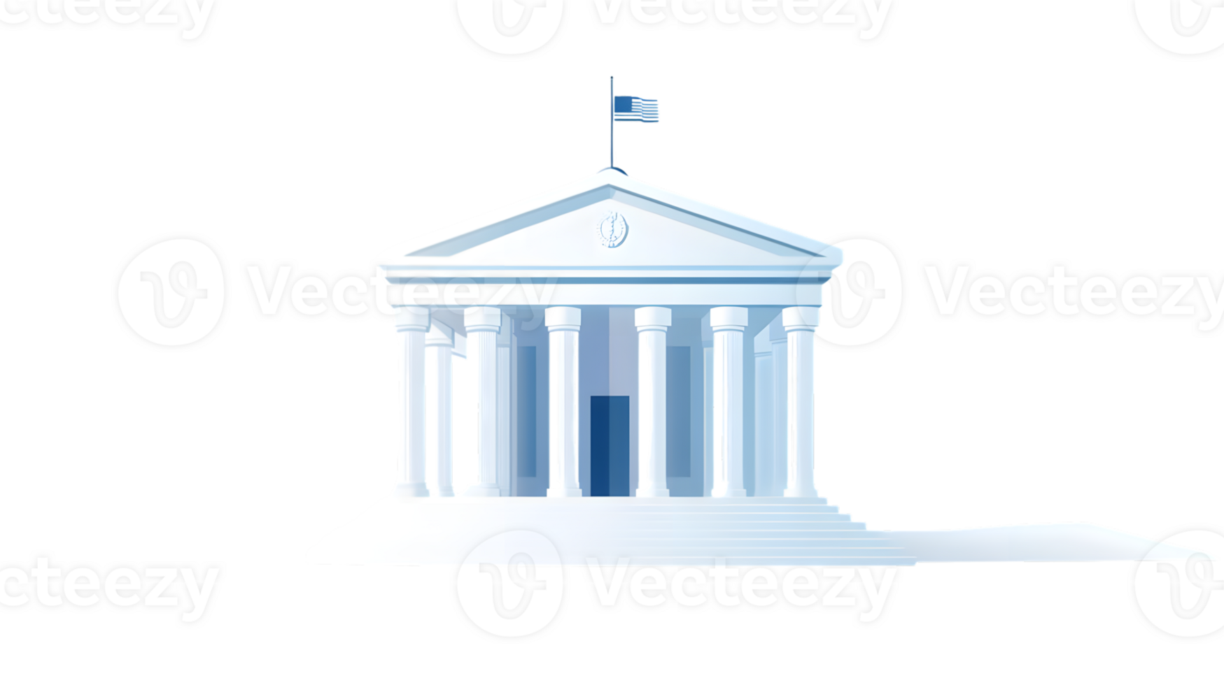 Classical Architecture with Flag A Symbol of Governance and Authority png