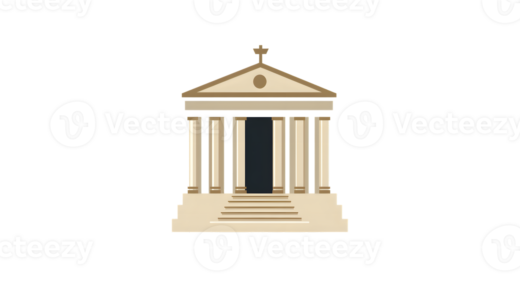 Classical Architecture with Pillars and Cross Ideal for Religious Historical and Cultural Th png