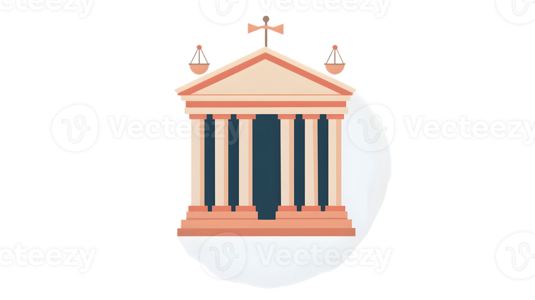Classical Architecture with Scales of Justice A Symbol of Law and Order in a Minimalist Design png