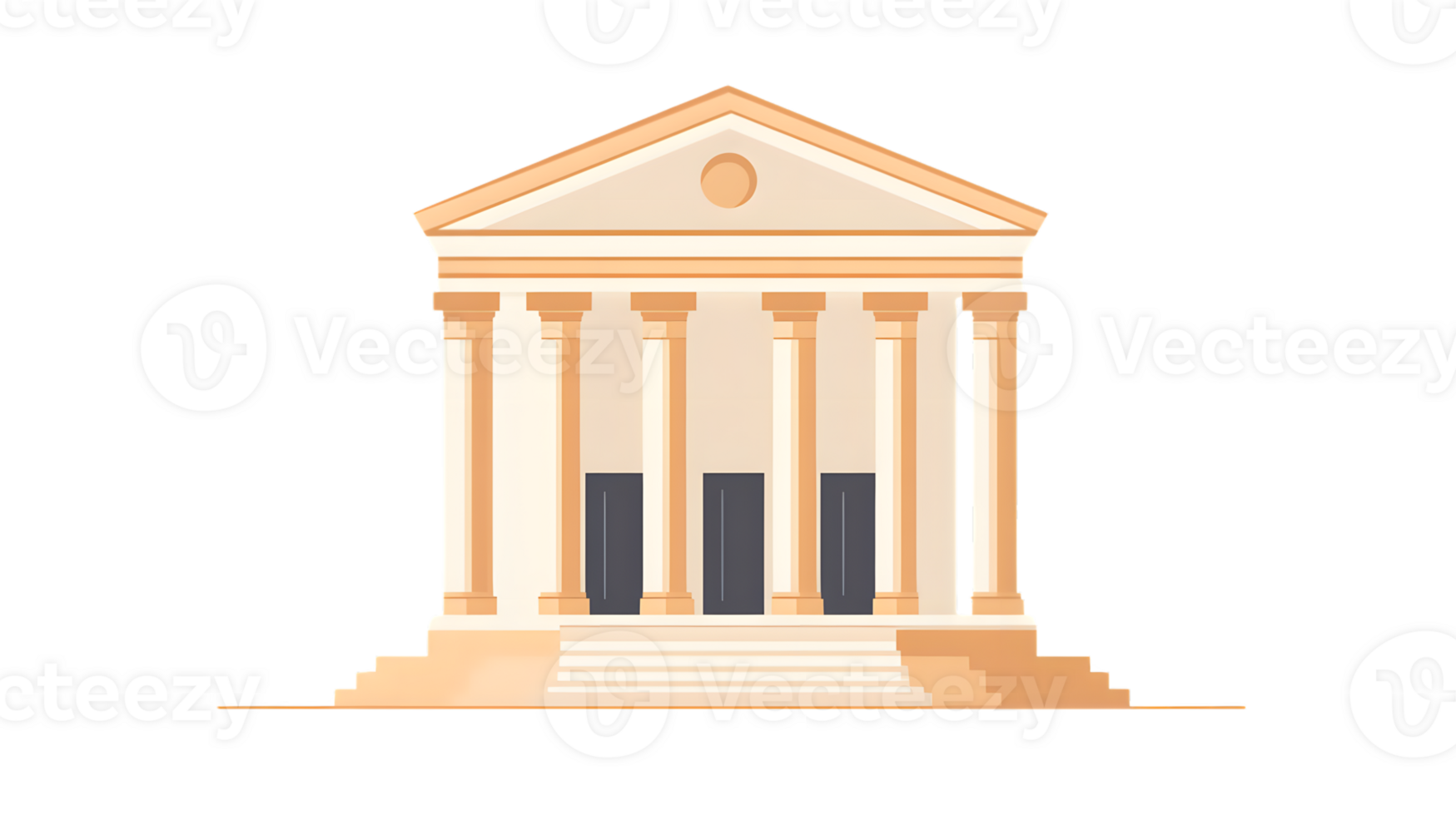Classical Architecture with Pillars and Triangular Facade Ideal for History Education and De png