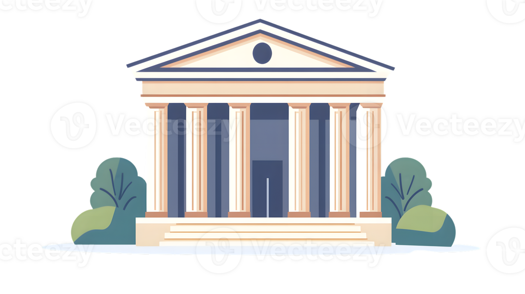 Classical Architecture with Pillars and Pediment Ideal for Education Law and Government Them png