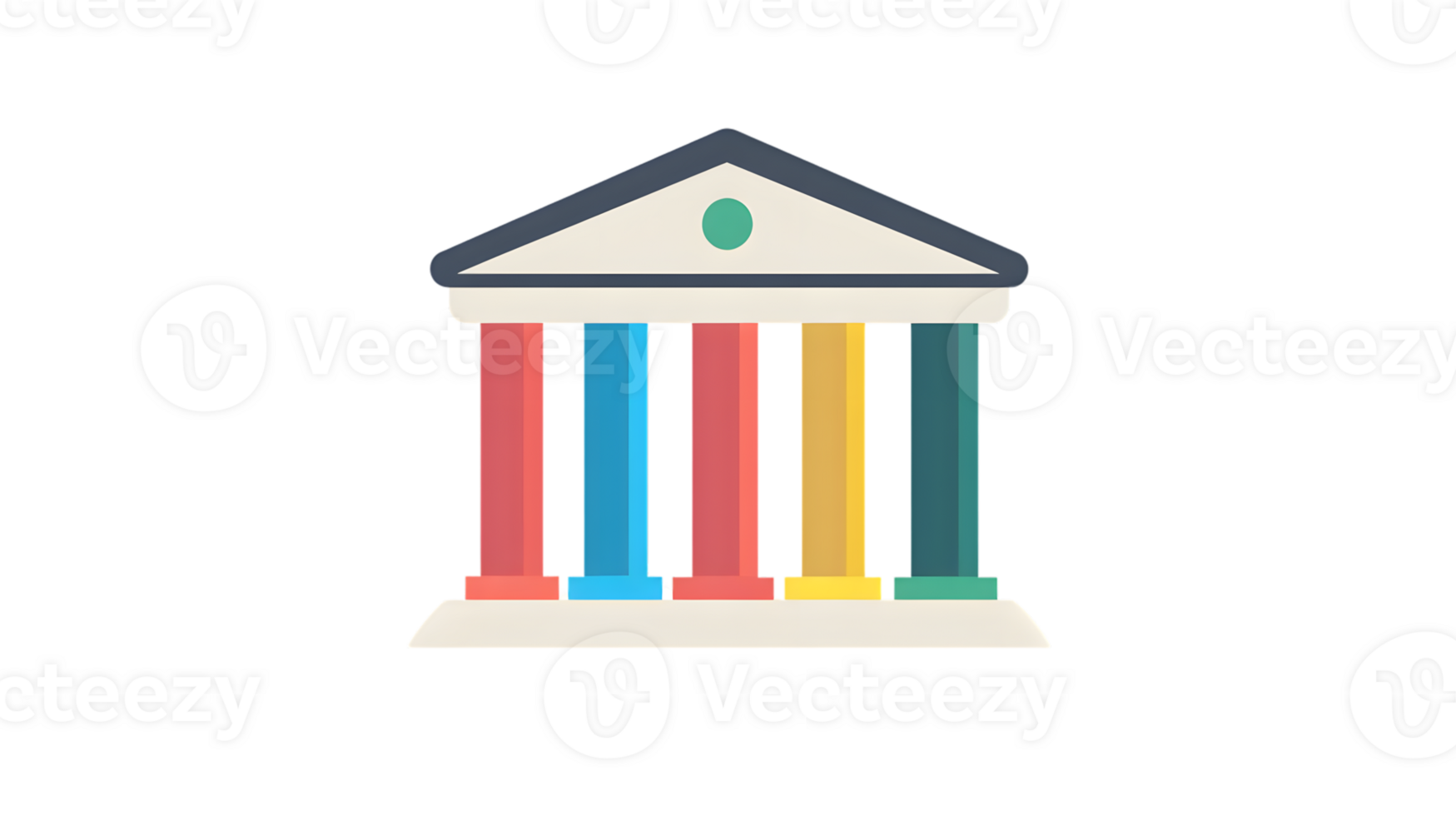 Colorful Architectural Structure with Pillars and Triangular Roof Design for Creative Projects png