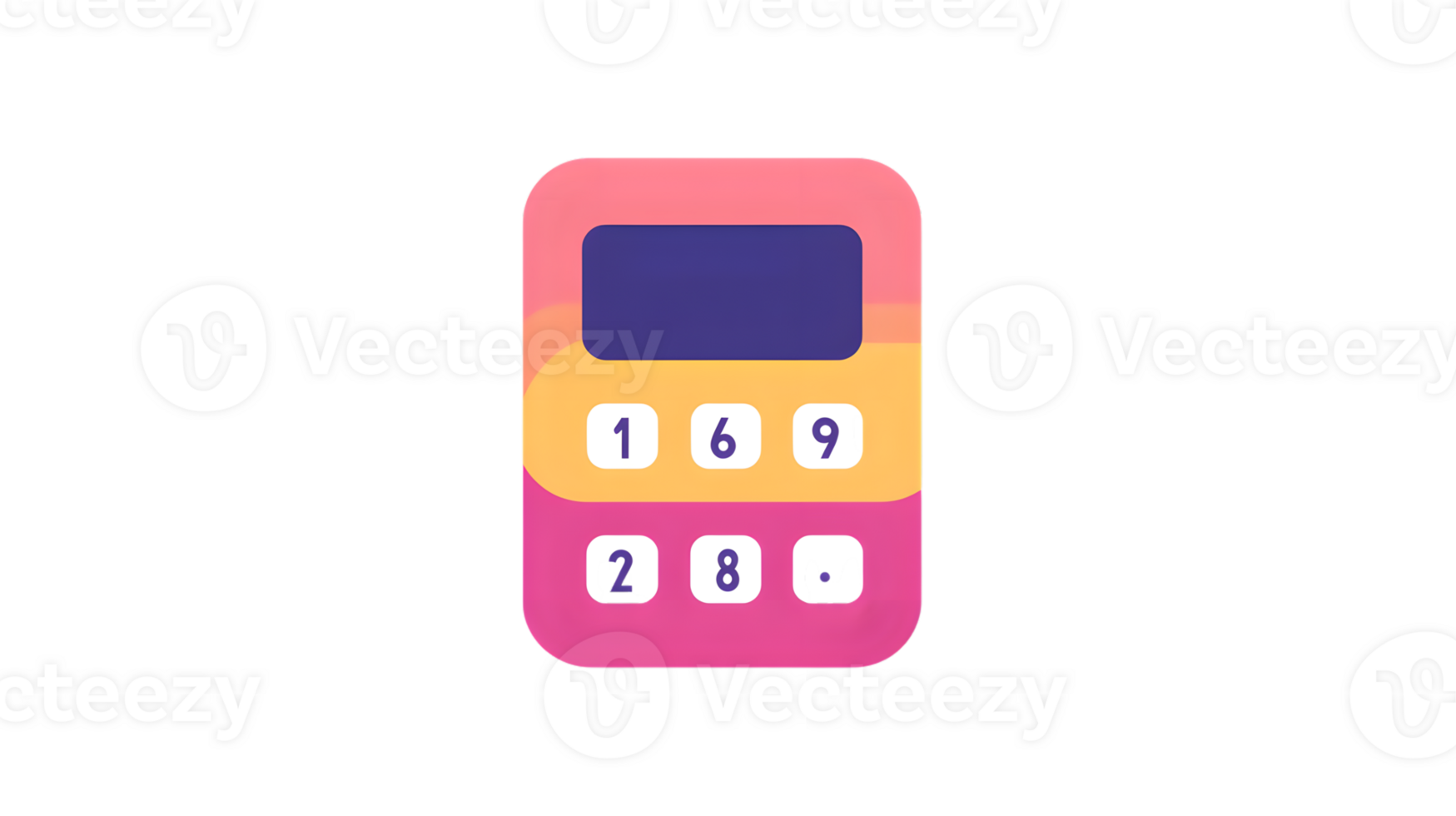 Colorful Calculator with Unique Number Designs for Creative and Educational Use png