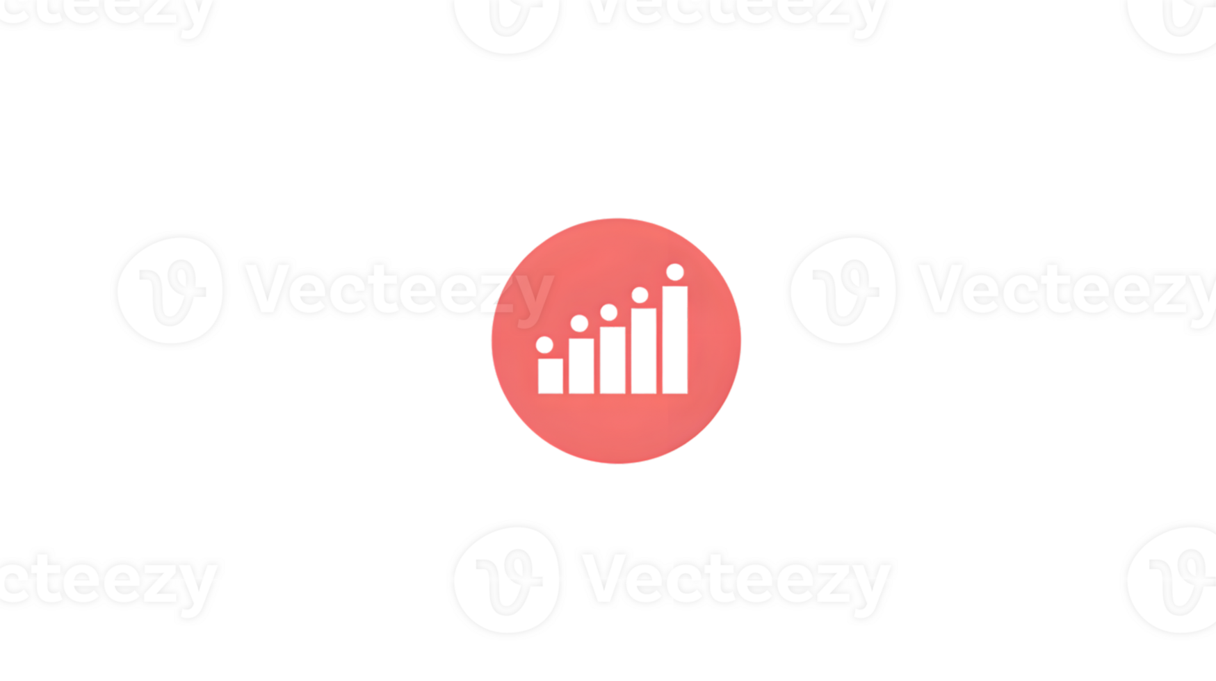 Data Visualization Icon with Bar Graph and Dots on a Pink Circle Background png