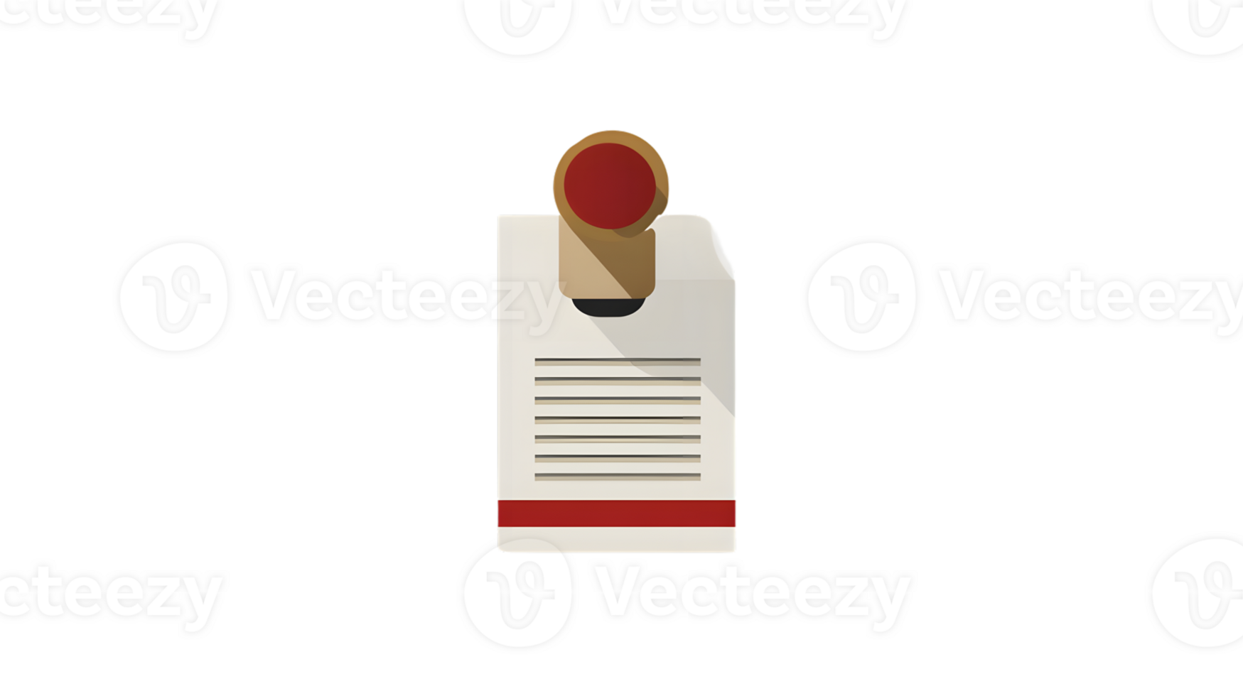 Document with Red Stamp and Lines Icon for Official Paperwork Forms Certificates and Legal png