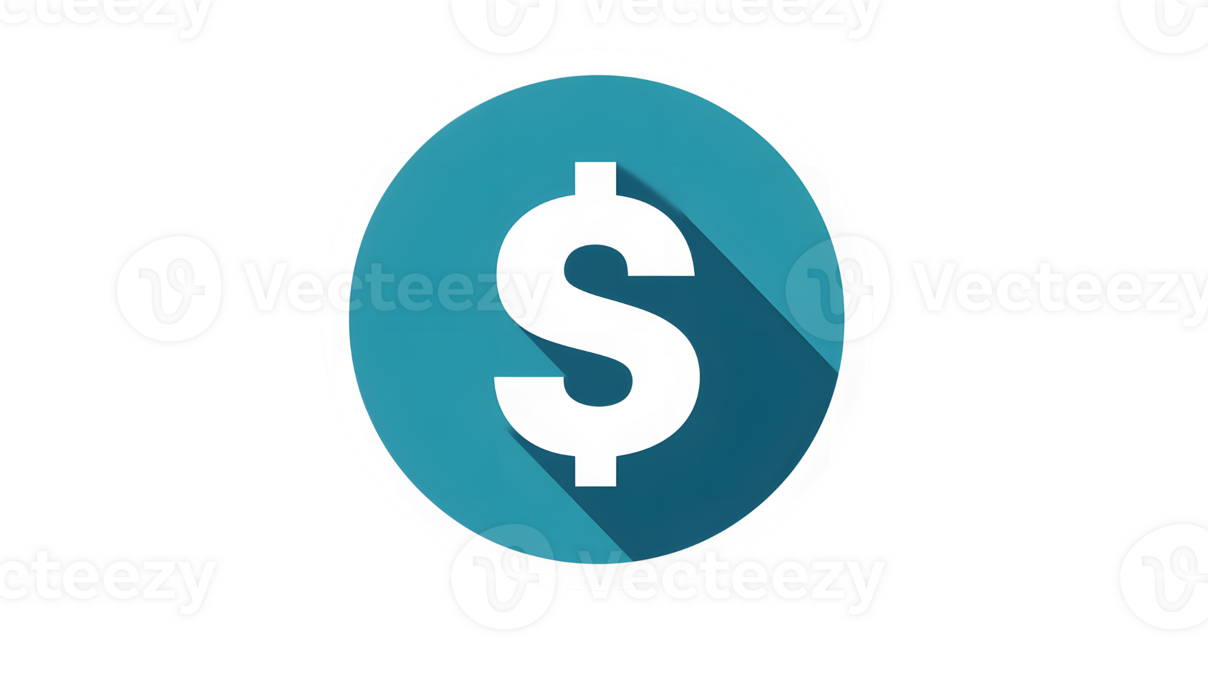 Dollar Sign Icon in Teal Circle Modern Minimalist Design for Finance Economy and Business C png
