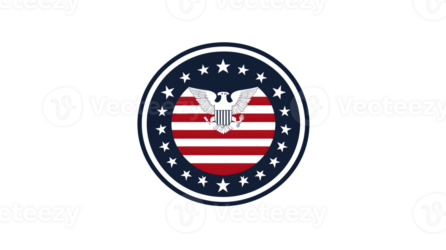 Eagle Emblem with Stars and Stripes Patriotic Symbol for Design Marketing and Branding png