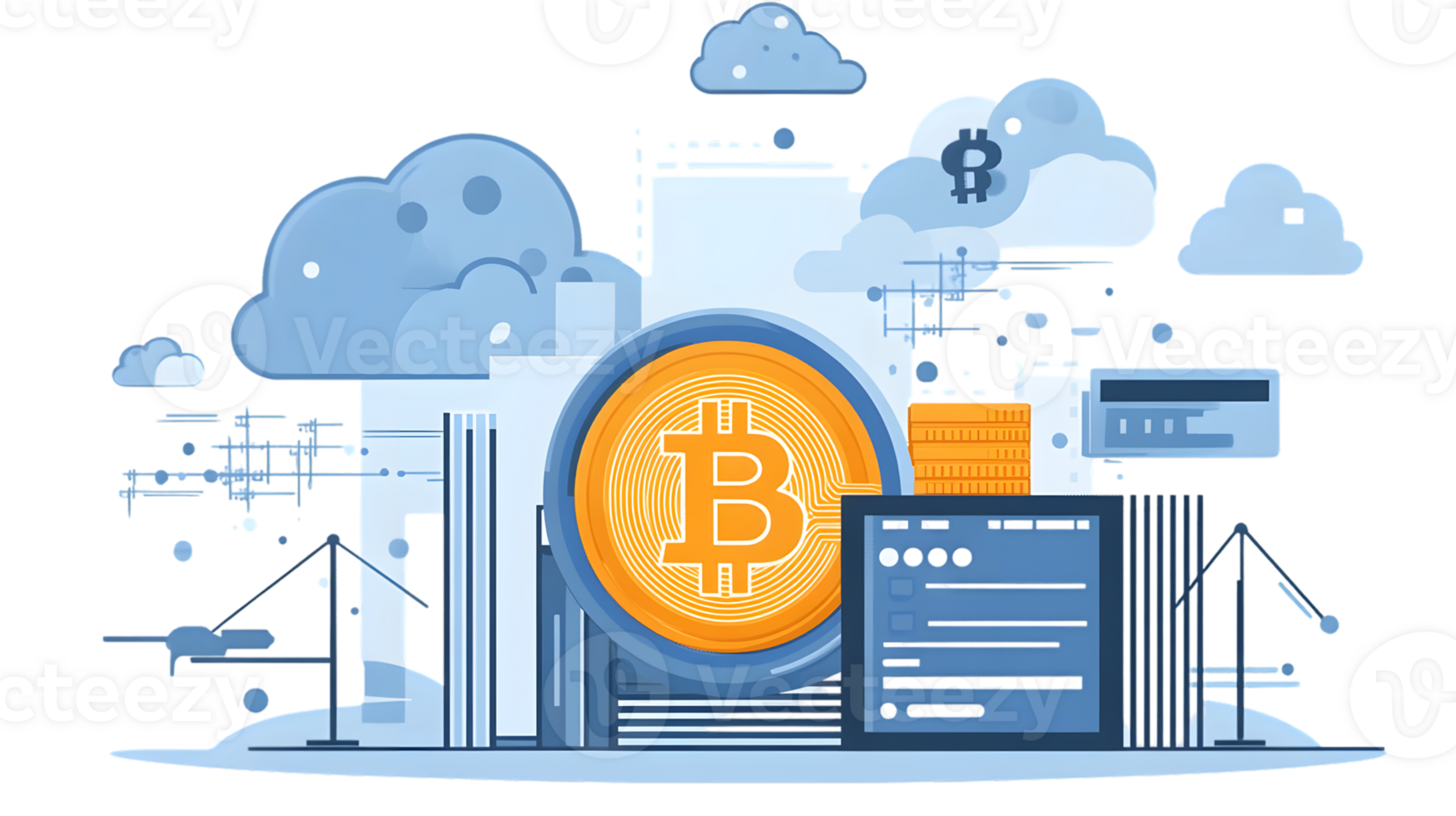 Cryptocurrency and Cloud Computing Integration Bitcoin Blockchain and Digital Assets in the png