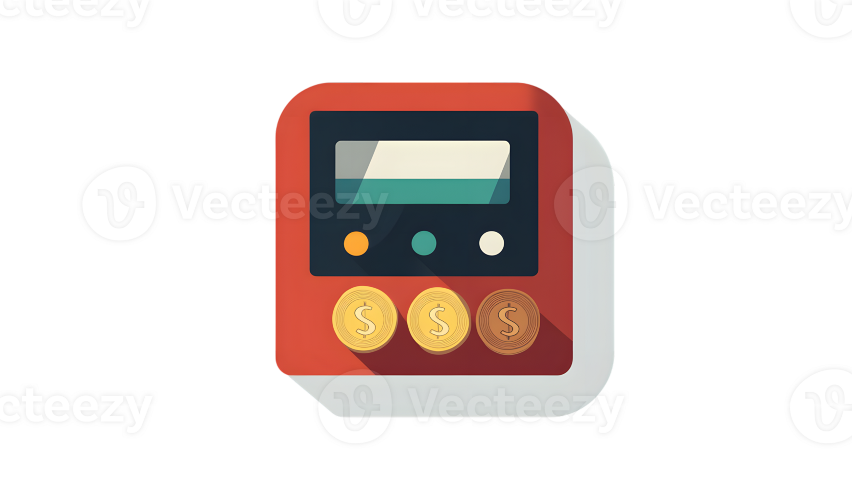 Financial Calculator with Coins A Modern Icon for Budgeting Savings and Investment Planning png