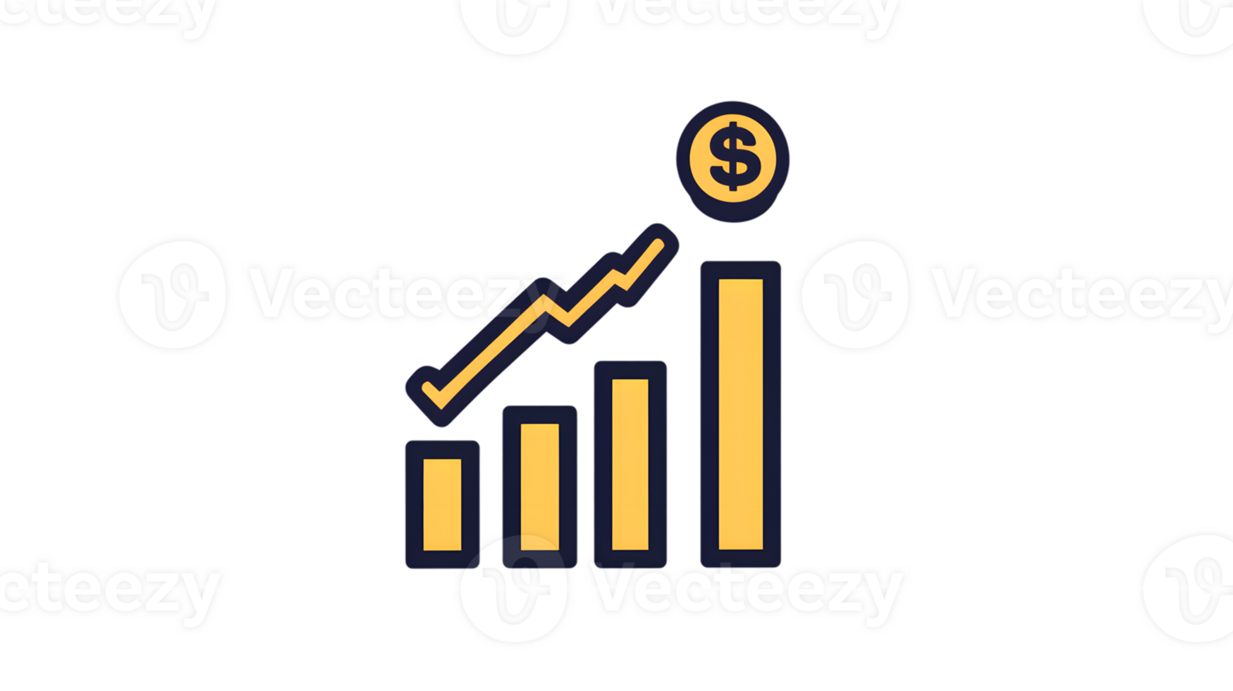 Financial Growth Chart with Dollar Symbol A Visual Representation of Increasing Revenue and Pr png