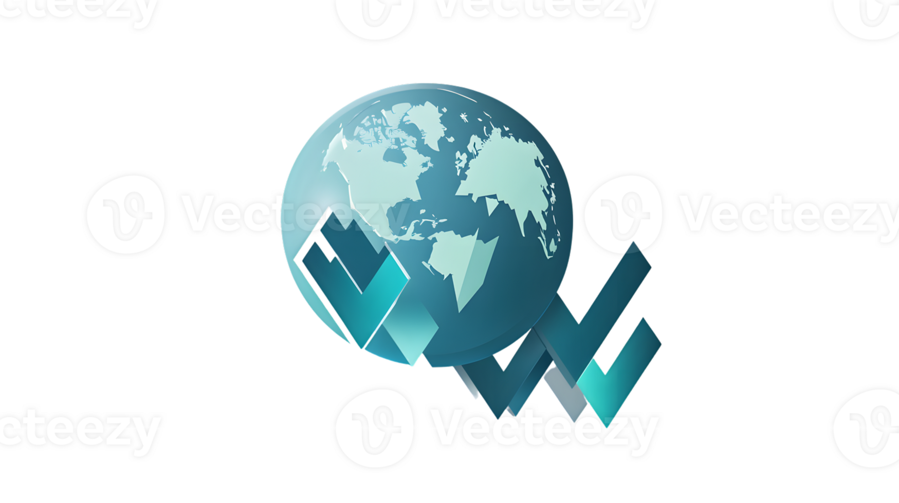 Global Technology Icon with Abstract Elements and Earth Representation png
