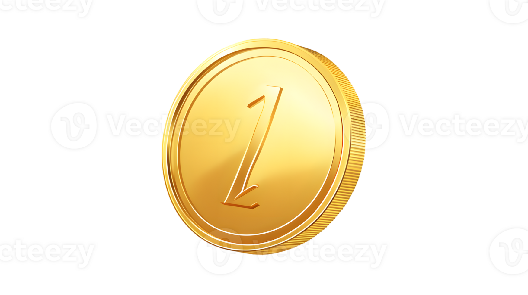 Golden Coin with Number One Shiny Detailed and Symbolic for Finance Gaming and Rewards png