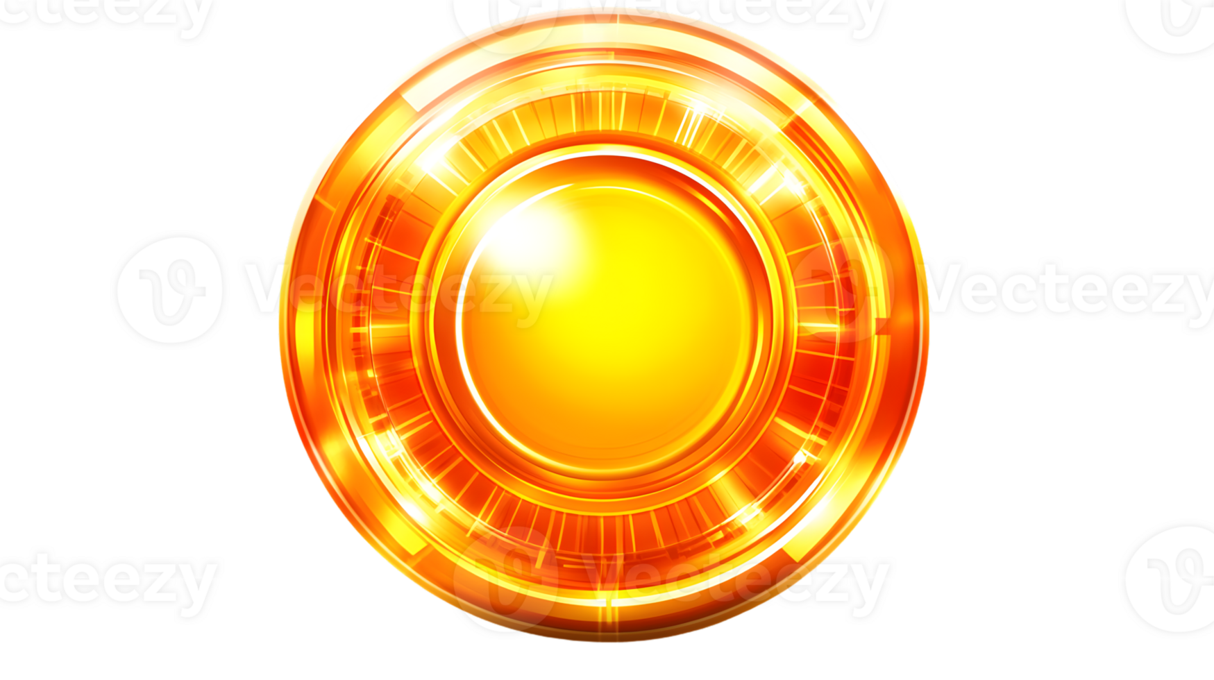 Golden Circular Light Design with Radiant Glow for Technology and Futuristic Themes png