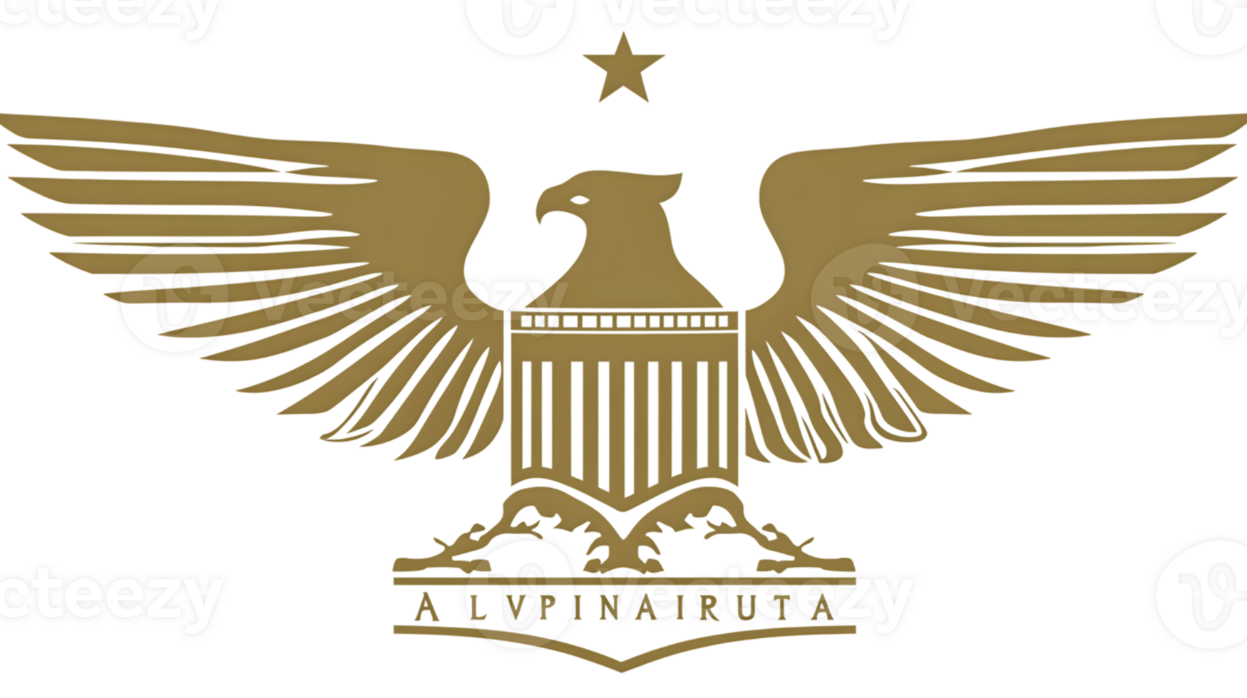Golden Eagle Emblem with Shield and Star Symbol of Strength Freedom and Leadership png