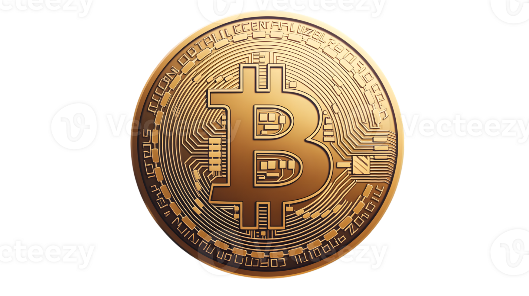 Golden Digital Currency Symbol with Circuit Design Cryptocurrency Concept Artwork for Technolo png