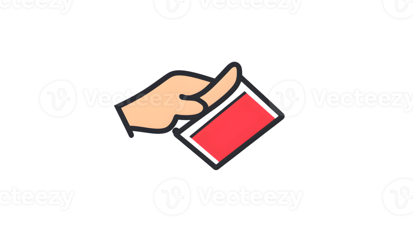 Hand Holding Red Card Icon Digital Illustration Sports Penalty Warning Signal Game Rules C png