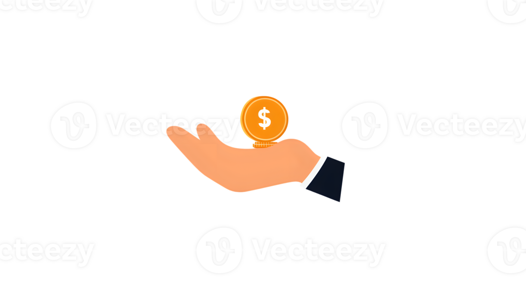 Hand Holding a Golden Coin with Dollar Sign Finance Wealth and Investment Concept png