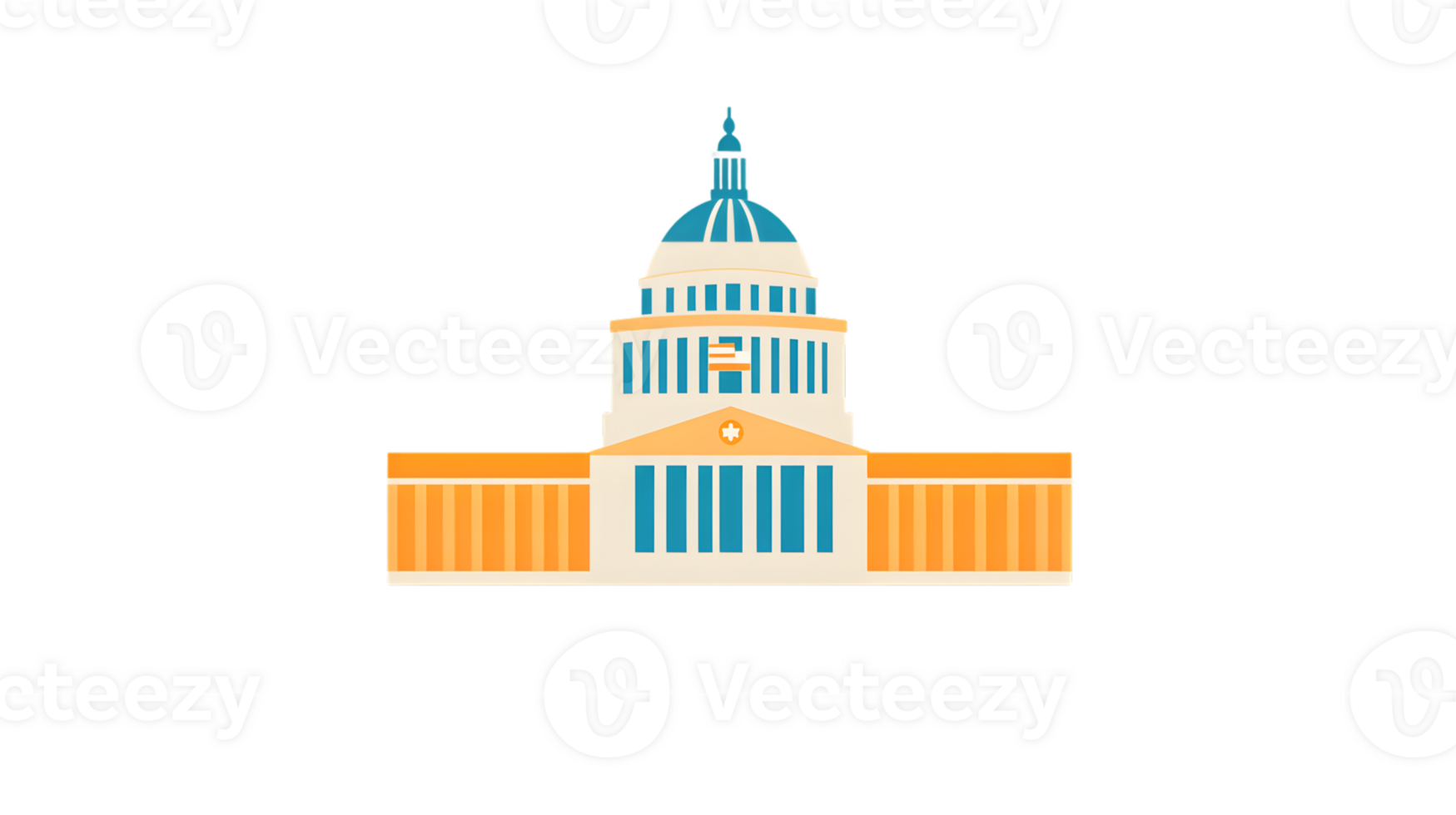 Illustrative depiction of a grand structure with a prominent dome and classical columns ideal png