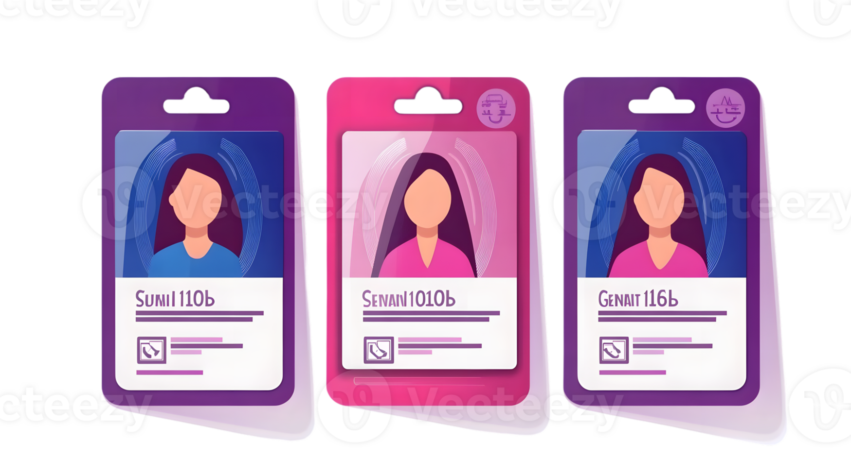 Identification Cards Displayed in Packaging with Unique Codes and Colors png