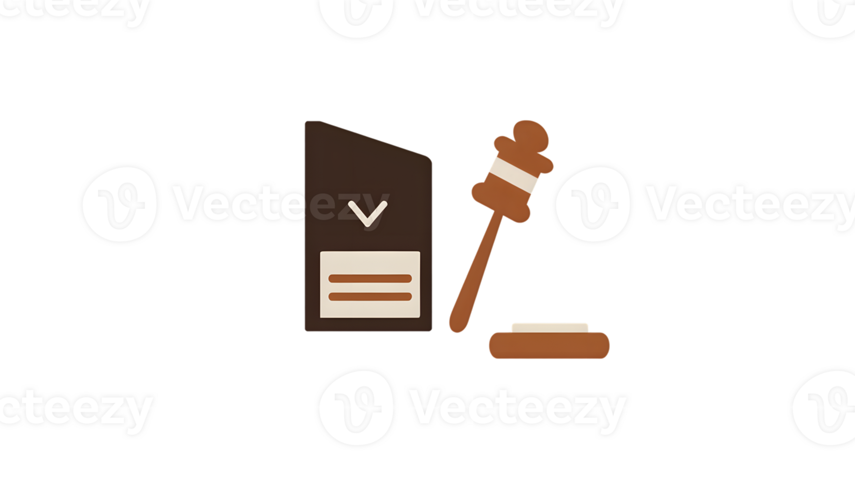 Legal Document and Gavel Icon for Justice and Law Themes png