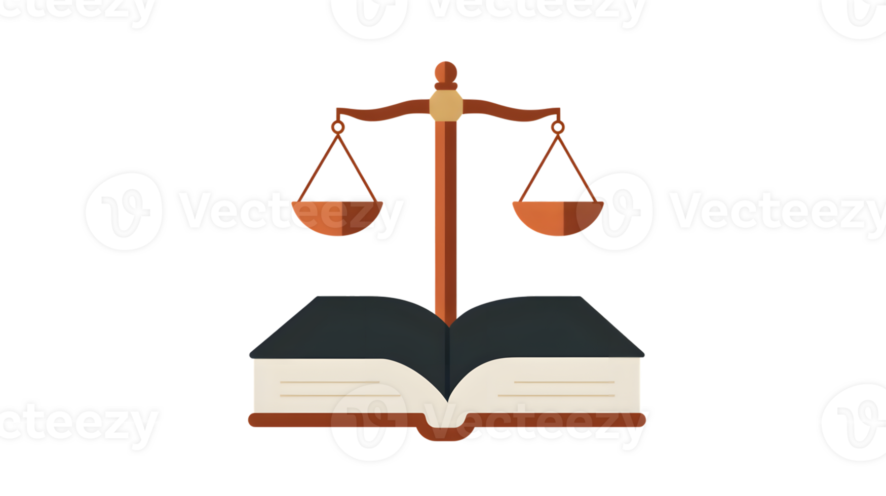Justice and Law Symbol Scales of Justice Balanced on an Open Book png