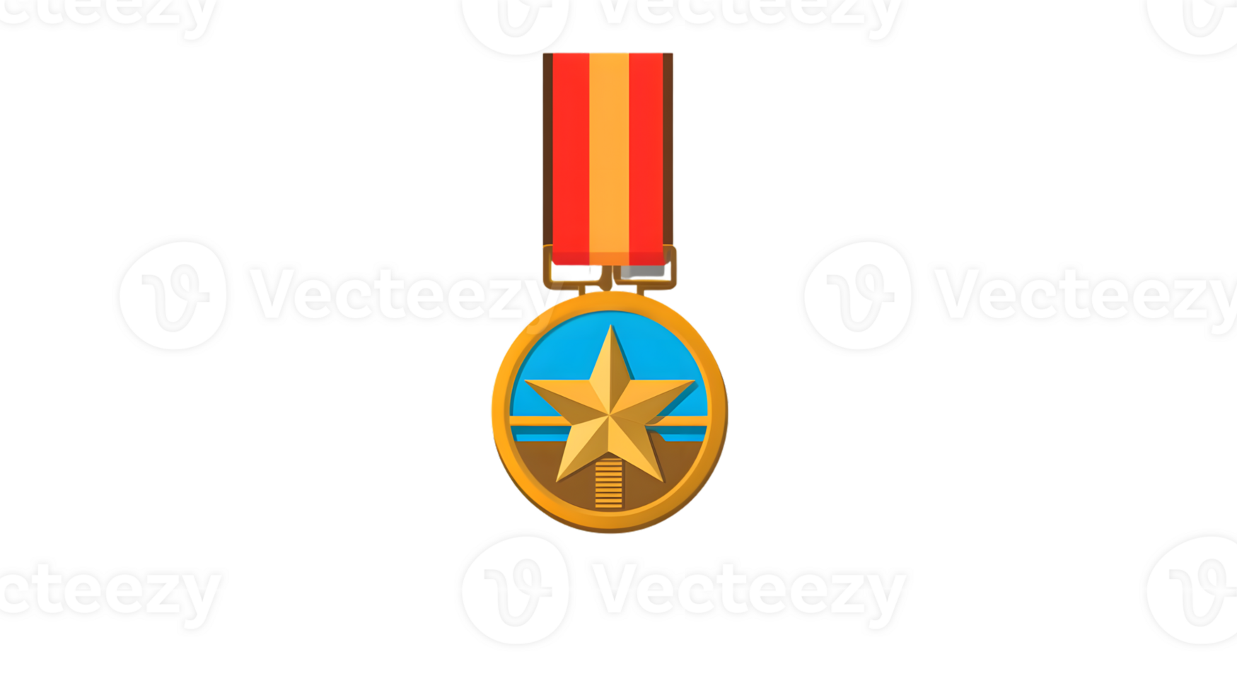 Military Medal with Star and Ribbon Honor Achievement Recognition Award Decoration Valor png