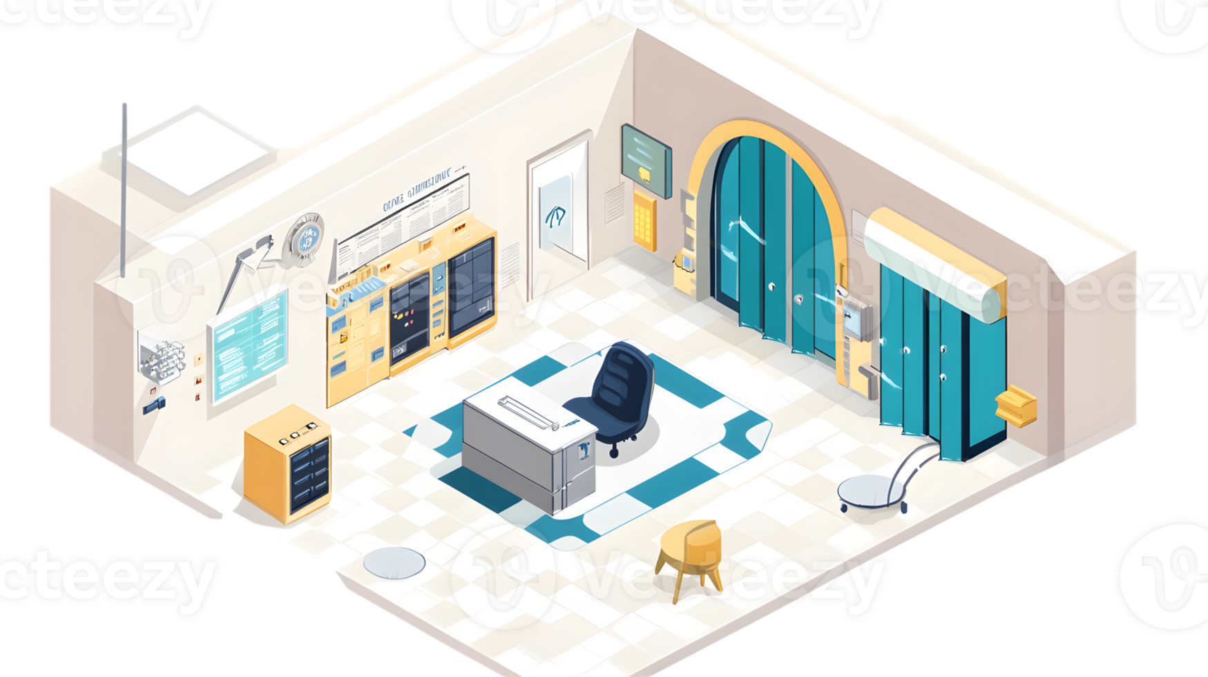 Modern Laboratory Interior with Advanced Equipment and Workstation png