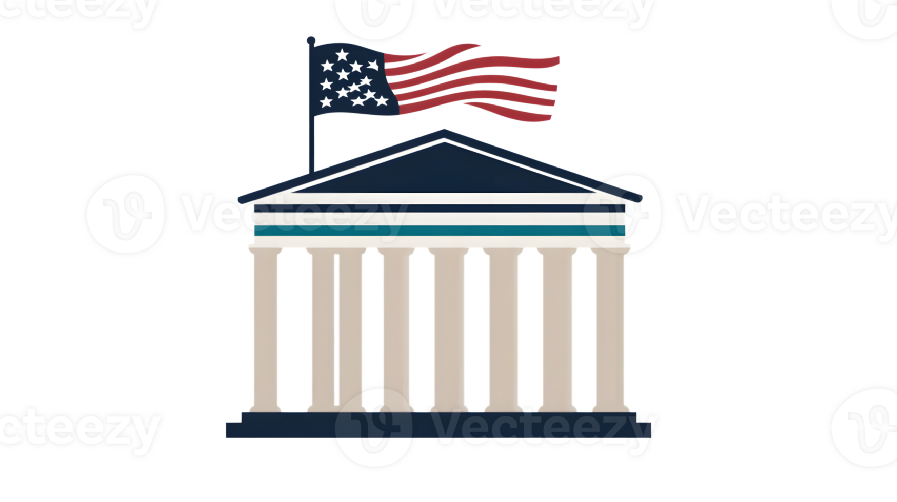 Patriotic Symbol with Flag and Column Structure Ideal for Government Law and Democracy Theme png