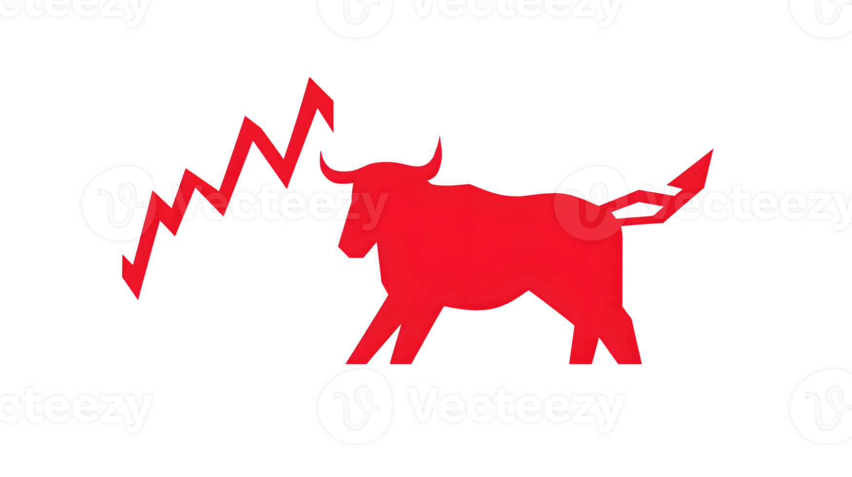 Red Bull Silhouette with Downward Trend Arrow Market Analysis Symbol for Financial Charts and png