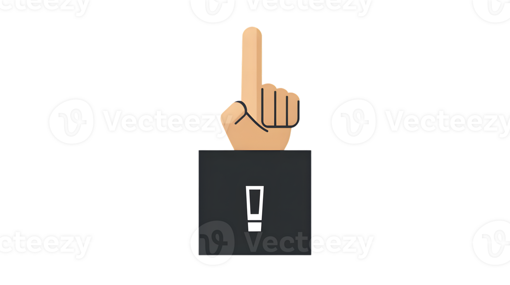 Pointing Finger with Exclamation Mark AttentionGrabbing Gesture for Warning or Important Noti png