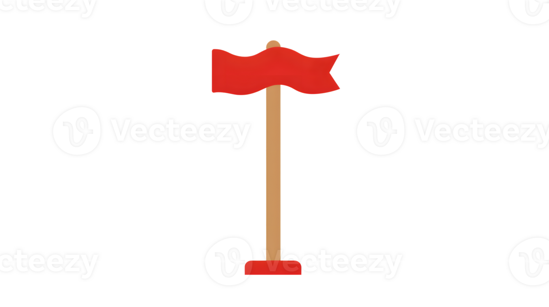 Red Flag on Pole Minimalist Design for Navigation Events and Decorative Purposes png