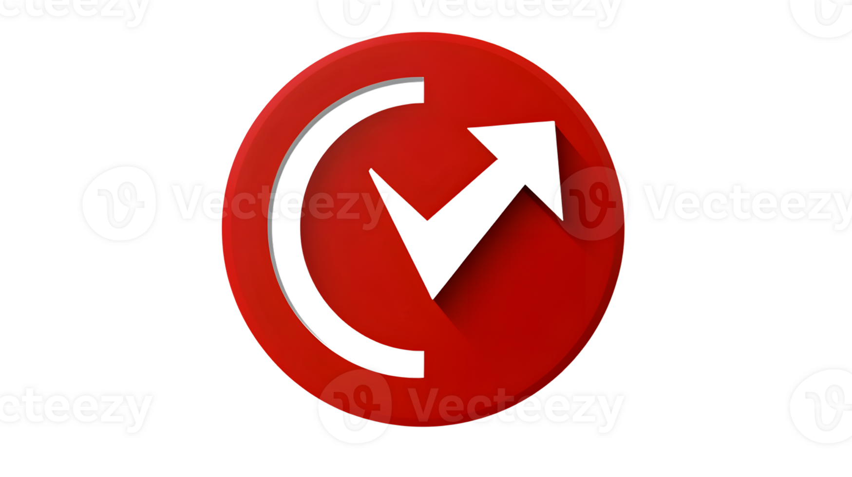 Red Circular Icon with Black Arrow and Checkmark Modern Design for Business Technology Succe png