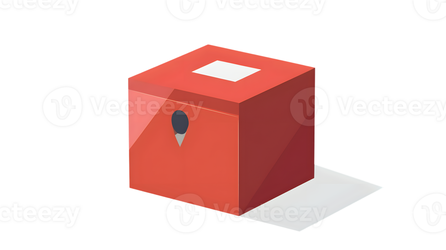 Red Cube with Slot and Handle Ideal for Storage Design and Artistic Projects png